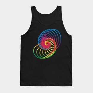 abstract multicolor spiral snail in black Tank Top